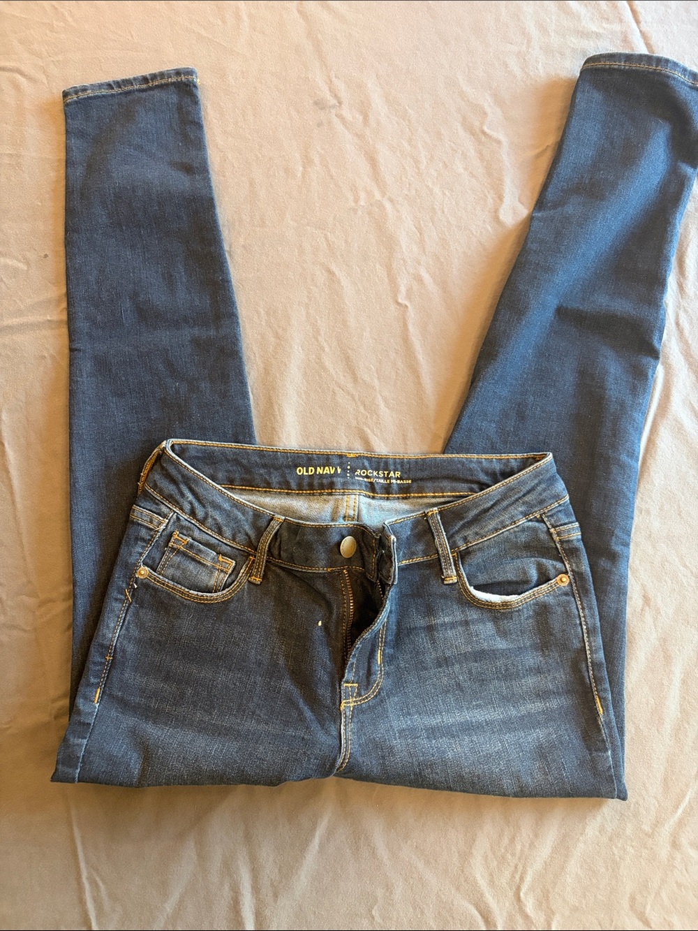 Old Navy Dark Blue Skinny Jeans - Women's RockStar Stretch Denim